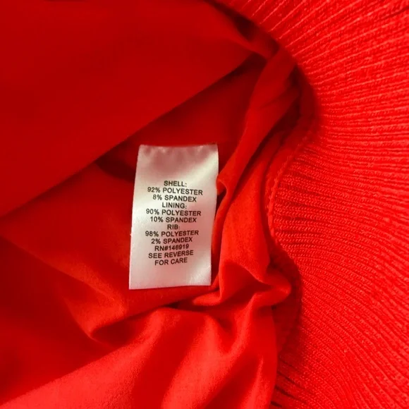 RACHEL Rachel Roy Bold Red Bomber Jacket, Size Medium - Picture 7 of 8